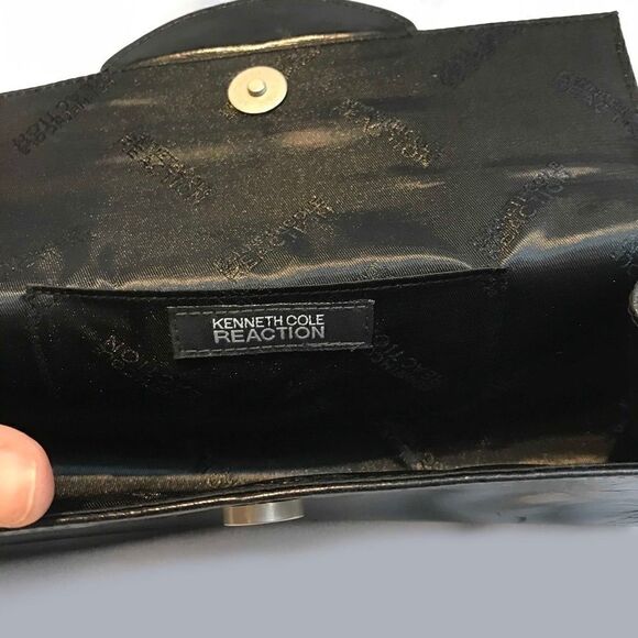 BLACK Leather Kenneth Cole Clutch - Picture 3 of 6